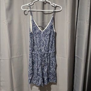 Blue patterned romper